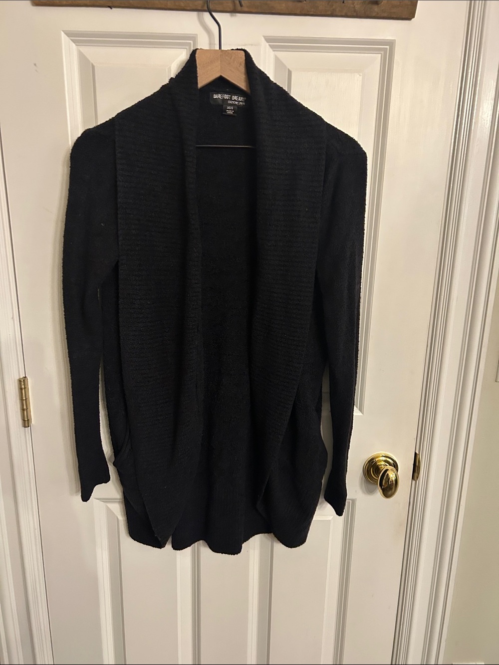Barefoot Dreams Black CozyChic Circle  Open-Front Cardigan